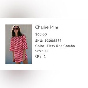 Red and White Striped Mini Dress